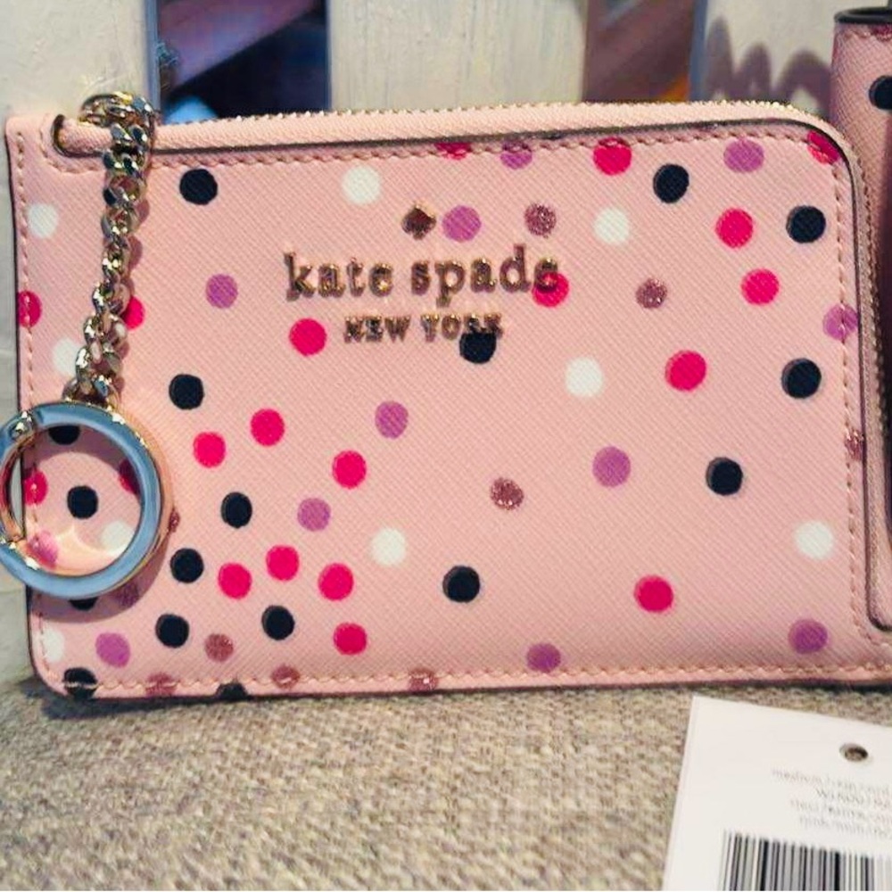 Kate Spade Mini Wallet w/ keychain & zipper. NWT